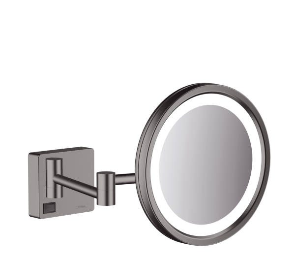 Косметическое зеркало с подсветкой Hansgrohe AddStoris 41790340 хром черный шлифованный фото