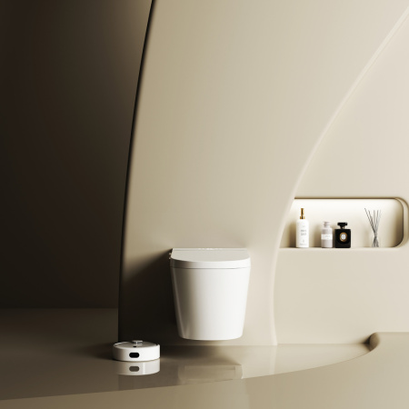 Электронный унитаз-биде импульсный Abber Bequem AC1123SR с инсталляцией AC0101P2 фото