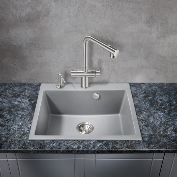 Смеситель для кухни под фильтр с вытяжной лейкой Milacio Ultra Monte MCU.561.SS нержавеющая сталь фото