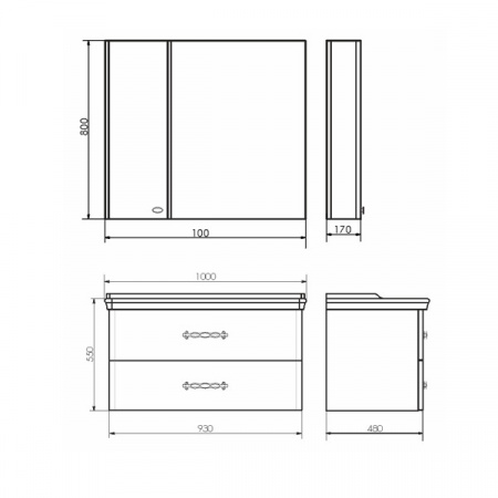 Тумба Comforty Неаполь-100 белый глянец с раковиной 50110 фото