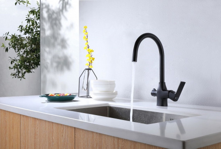 Смеситель для кухни с фильтром для воды Lemark Ursus LM7261BL фото