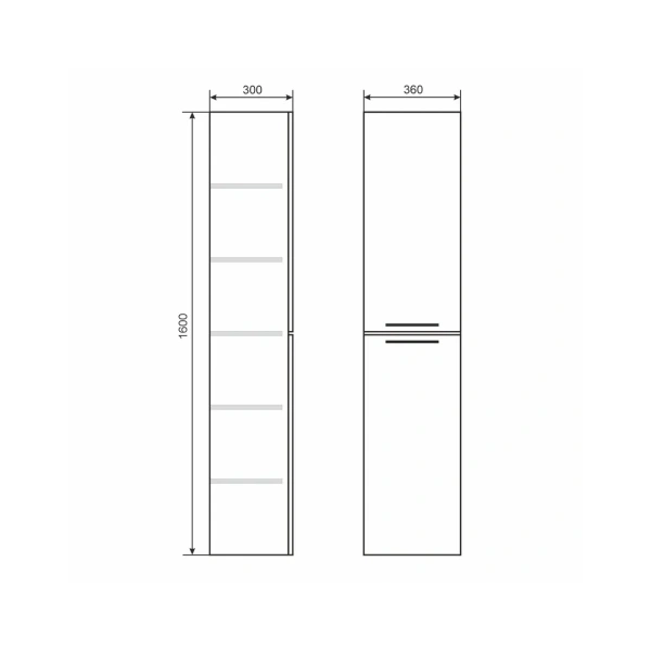 Шкаф-пенал Uperwood Foster PFosterNEWb черный фото
