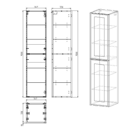 Шкаф-пенал Alvaro Banos Barcelona 8400.0500 L/R фото