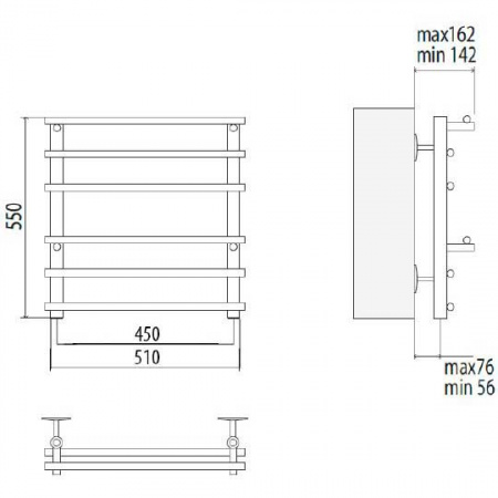 Полотенцесушитель электрический Terminus Вента П6 4660059920573 450х550 фото
