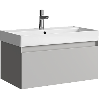 Тумба под раковину Aqwella Geometria 80 GE01081ST серый туман фото