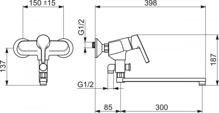 Смеситель для ванны с душем Oras Saga Style 3942HY фото