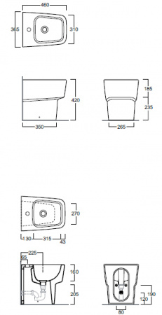 Биде напольное Simas Degrade DE24bi*1 фото