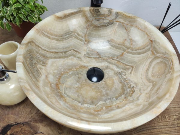 Накладная раковина из оникса Bowl Yellow Medium TinLip BO-00904 (45*45*17) фото
