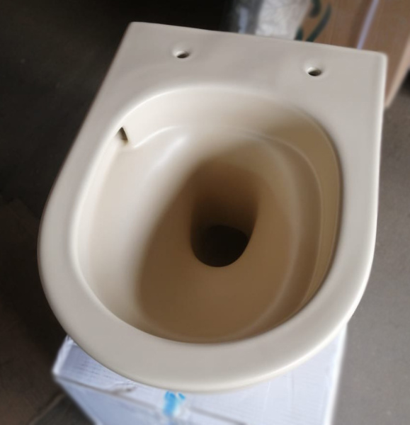 Подвесной унитаз со смывом торнадо SantiLine SL-5005T-BG с сиденьем, бежевый матовый фото