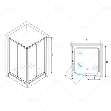 Душевой уголок RGW Classik CL-32 04093288-51 80x80 шиншила фото