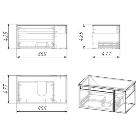 Тумба под раковину Grossman Тенза 85 108503 веллингтон фото