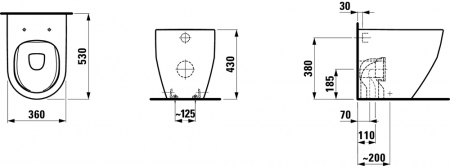 Унитаз приставной Laufen Pro 8.2295.6.000.000.1 фото