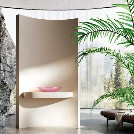 Накладная раковина Abber Kristall AT2810Koralle 50x32 розовая фото