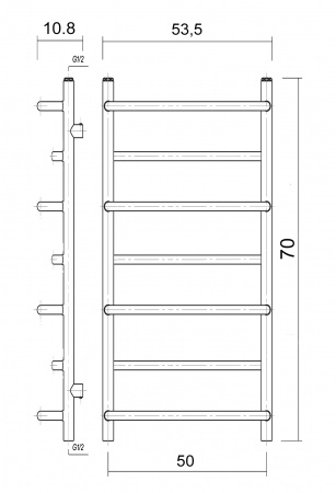 Полотенцесушитель электрический Domoterm Орфей П7 (500х700) (бронза) правый фото