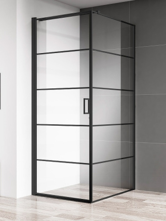 Душевой уголок AQUAme AQM5215-LH-8 80x80 черный фото