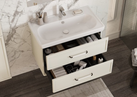 Тумба под раковину Акватон Нео-Классика 85 1A286301NCTG0 белый камень фото