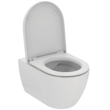 Подвесной унитаз безободковый Ideal Standard Ellisse T569201 с сиденьем Soft Close фото
