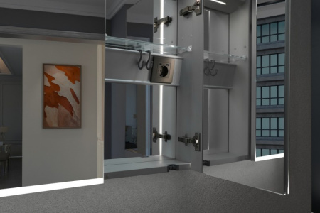 Зеркальный шкаф из алюминия Esbano ES-3812D 120x70 фото