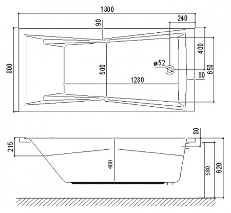 Акриловая ванна Excellent PALACE 180x80 WAEX.PAL18WH фото