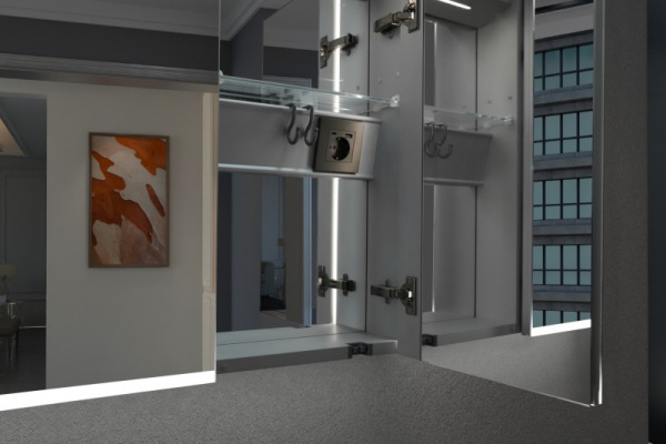 Зеркальный шкаф из алюминия Esbano ES-3812D 120x70 фото