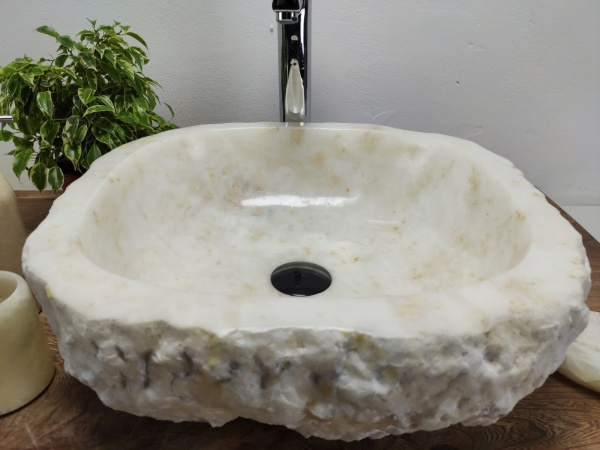 Накладная раковина из оникса Erozy White EO-01011 (45*44*15) фото