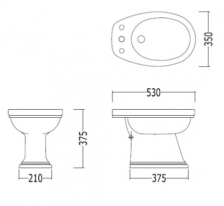Биде напольное Devon & Devon Rose IBBID1FROSE фото
