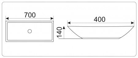 Накладная раковина CeramaLux N 9122 70х40 фото