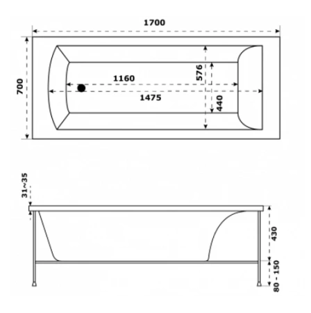 Акриловая ванна Jacob Delafon Ove E6D302RU-00 170x70 фото