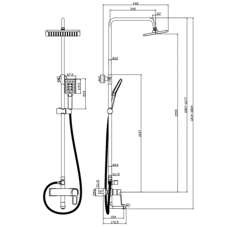 Душевая система (стойка) Rossinka RS46 RS46-46 фото