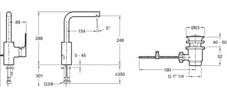 Смеситель для раковины Jacob Delafon Aleo E72357-CP фото