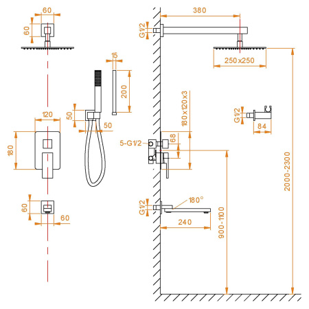 Душевая система скрытого монтажа RGW Shower Panels SP-56 51140856-01 хром фото