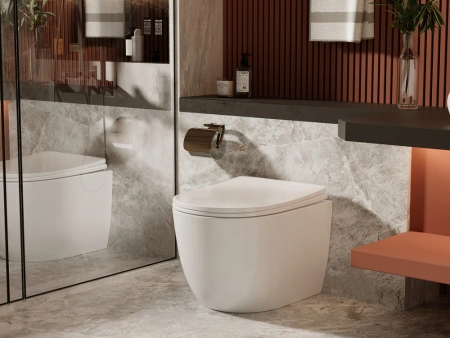 Приставной унитаз безободковый Abber AC1111 с сиденьем фото