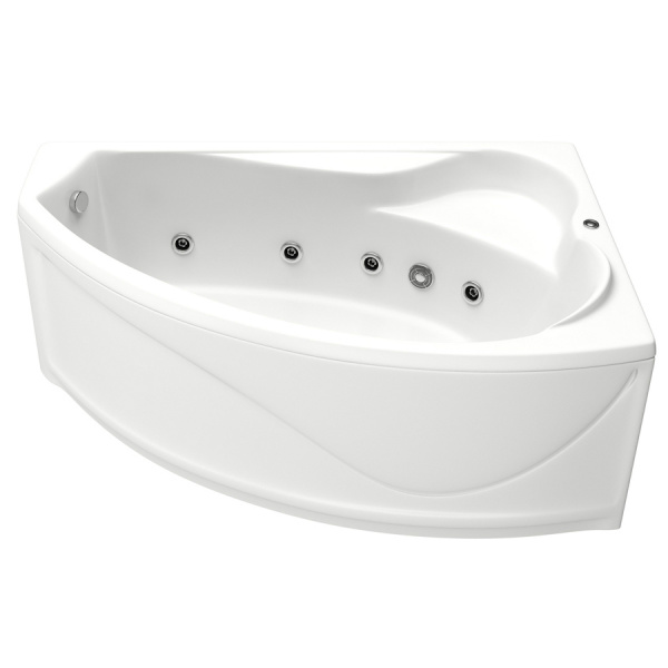 Ванна акриловая с гидромассажем Bas Николь 170х100 R фото