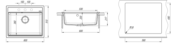 Кухонная мойка ЛИПСИ 600 Florentina 20.120.D0600.303 мокко фото