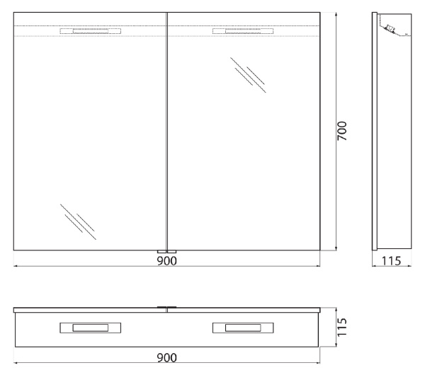 Зеркало-шкаф BelBagno SPC-2A-DL-BL-900 90 см фото