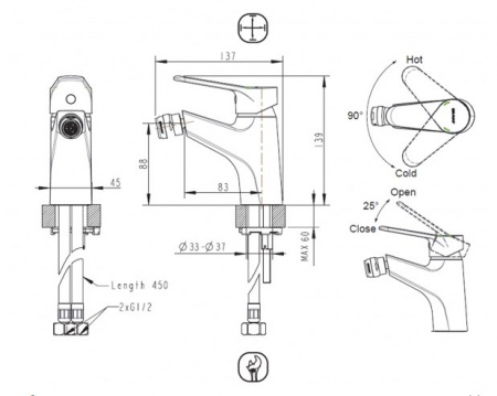 Смеситель для биде Bravat Eco F3111147C фото