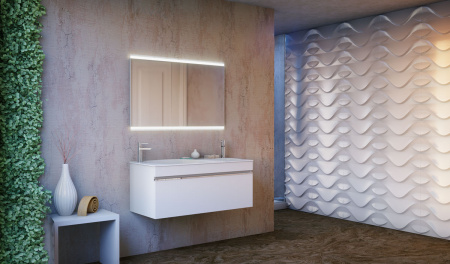 Тумба с двойной раковиной Raval Hotte 100 Hot.01.100/P/W фото