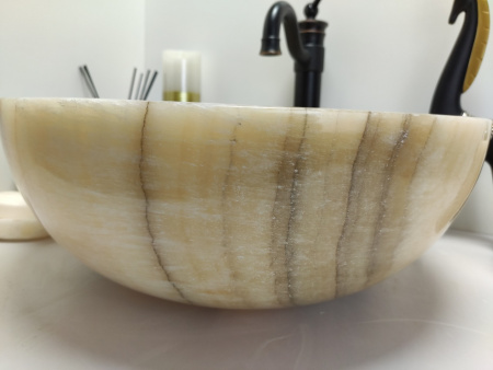 Накладная раковина из оникса Indo Bowl Yellow Medium TinLip BO-00504 фото