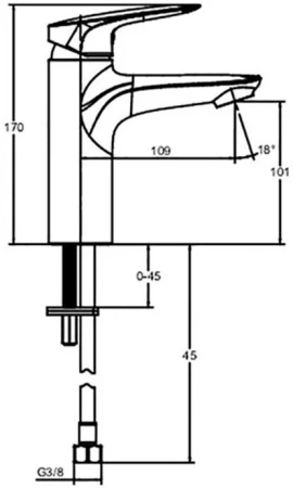 Смеситель для раковины Jacob Delafon Elite E32908-CP без донного клапана фото