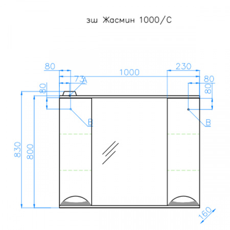 Зеркало-шкаф Style Line Жасмин 100 фото