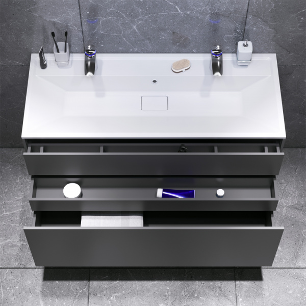 Тумба под раковину подвесная AM.PM Inspire 2.0 M50AFHX1203GM графит матовый 120,8 см фото