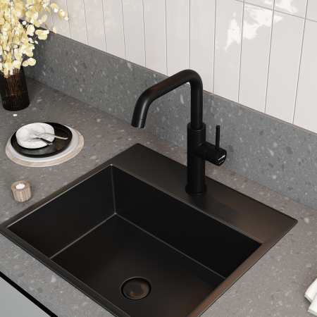 Смеситель для кухни под фильтр WasserKRAFT А8567 черный матовый фото