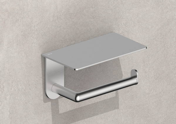 Держатель для туалетной бумаги с полкой Abber Pol 316 AA1930BST брашированная сталь фото