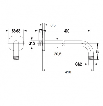 Держатель для верхнего душа Omnires Hudson RA05CR фото