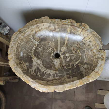 Раковина напольная из окаменелого дерева ODN-01499 (68*55*90) фото