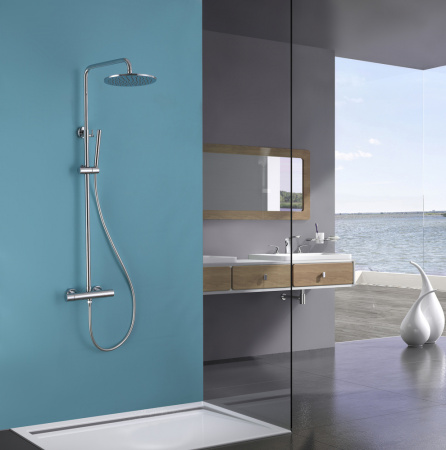 Душевая система с термостатом Abber Wasser Kreis AF8160 хром фото