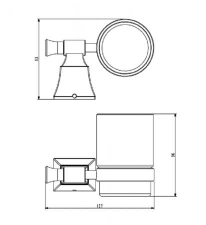 Стакан для зубных щеток Art&Max Genova AM-M-024-CR фото