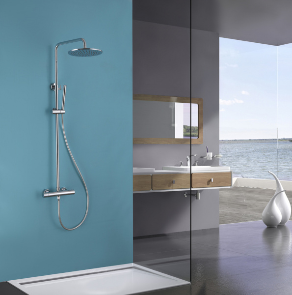 Душевая система с термостатом Abber Wasser Kreis AF8160 хром фото