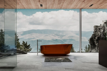 Ванна из полиэфирной смолы Abber Kristall AT9706Opal 170x80 коричневая фото