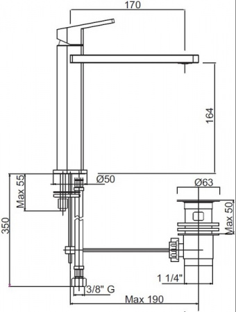 Высокий смеситель для раковины Cezares Trend TREND-LC11-01-Cr фото